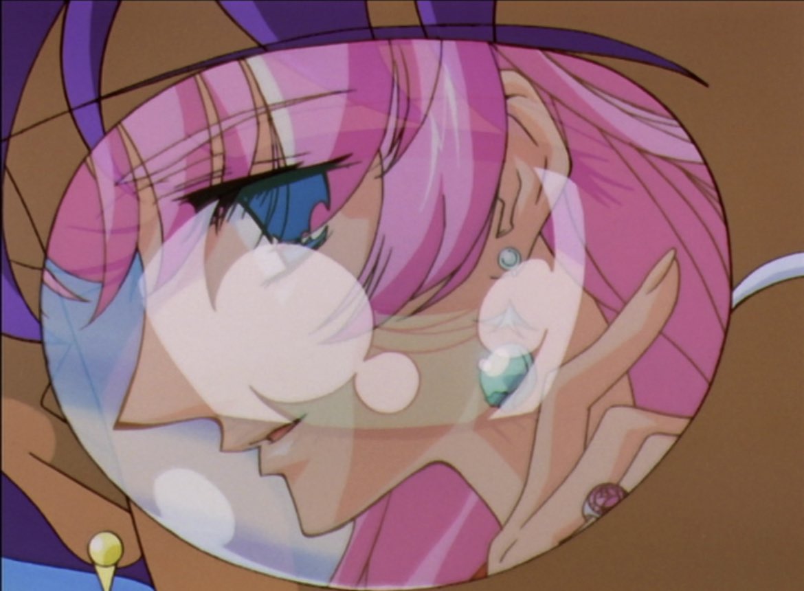 utena with earring reflected in anthy's eye